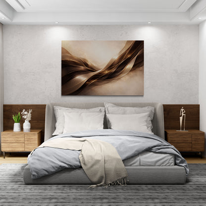 Chocolate Satin | Sculptural Abstract Ribbon Art