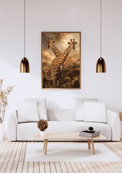 Intertwined Stillness – Mixed Media Wildlife Art Print