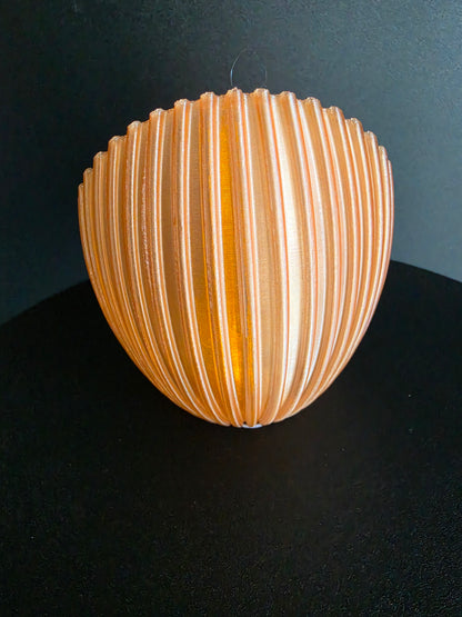 bAckside of  ribbed design on a black background