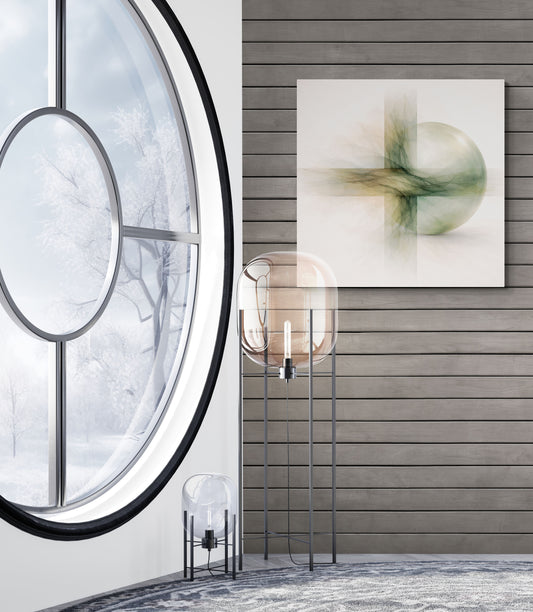 Moss Passage Green Geometric Abstract Wall Art Print