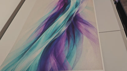 Arte de pared en armonía roja y dorada