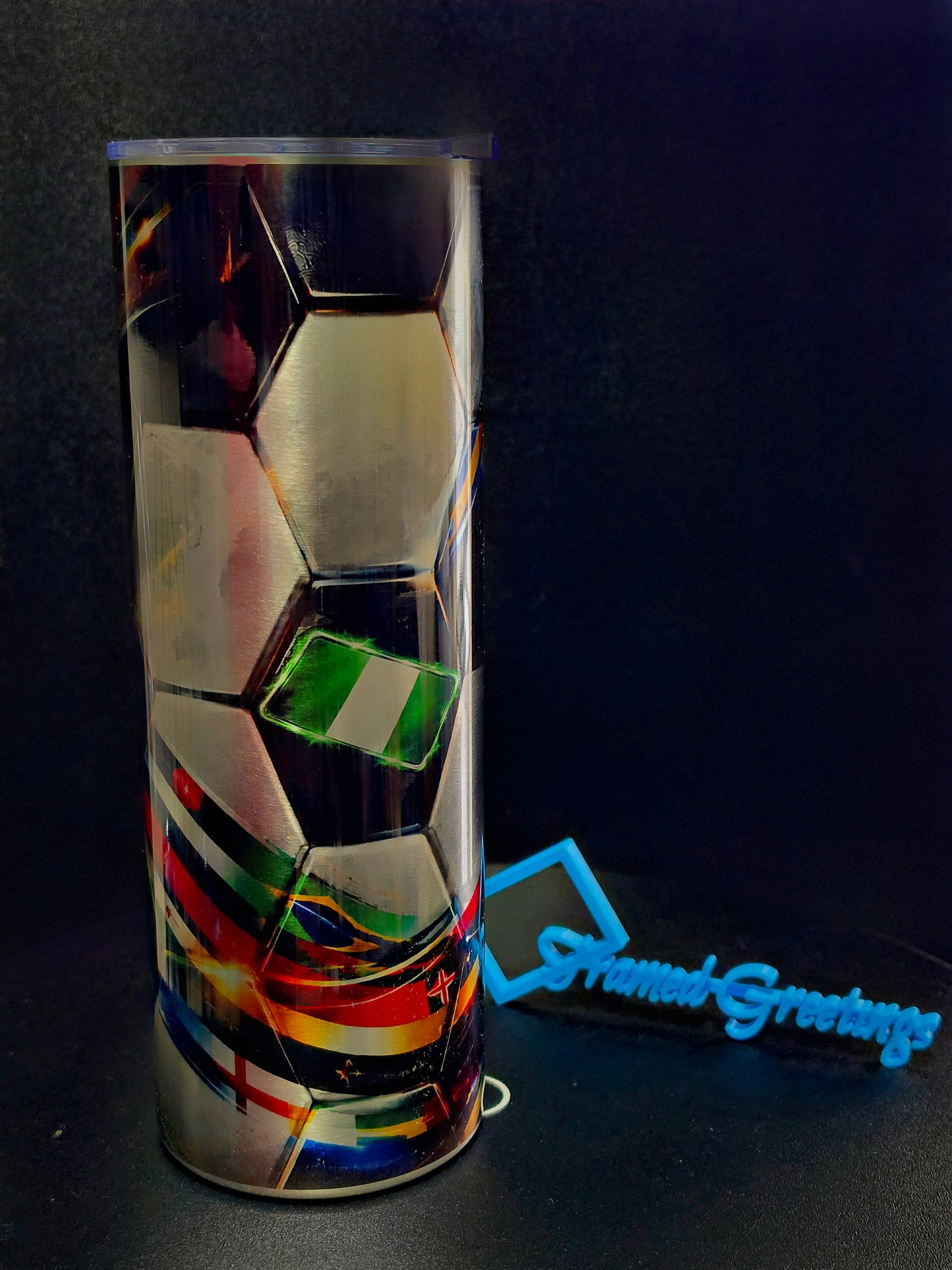 World of Kicks Soccer 20 oz Skinny Tumbler