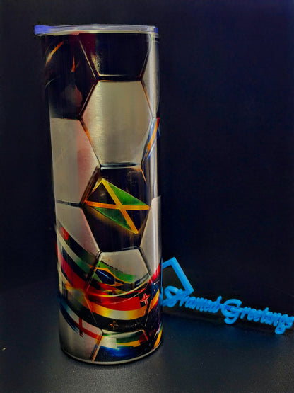 World of Kicks Soccer 20 oz Skinny Tumbler
