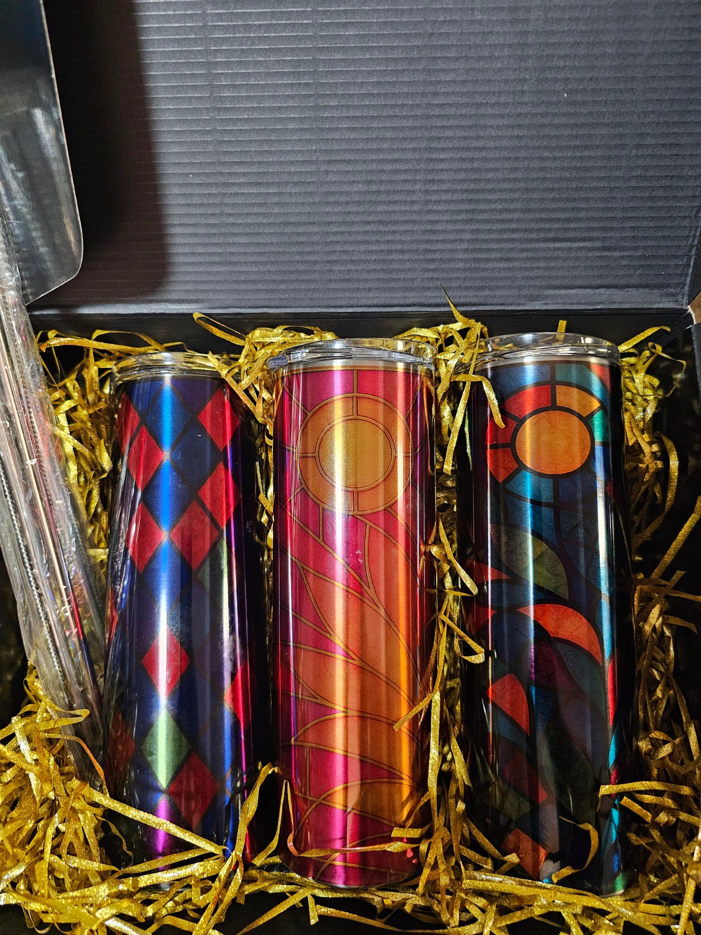 Stained Glass Series — 20 oz Clear Skinny Tumblers