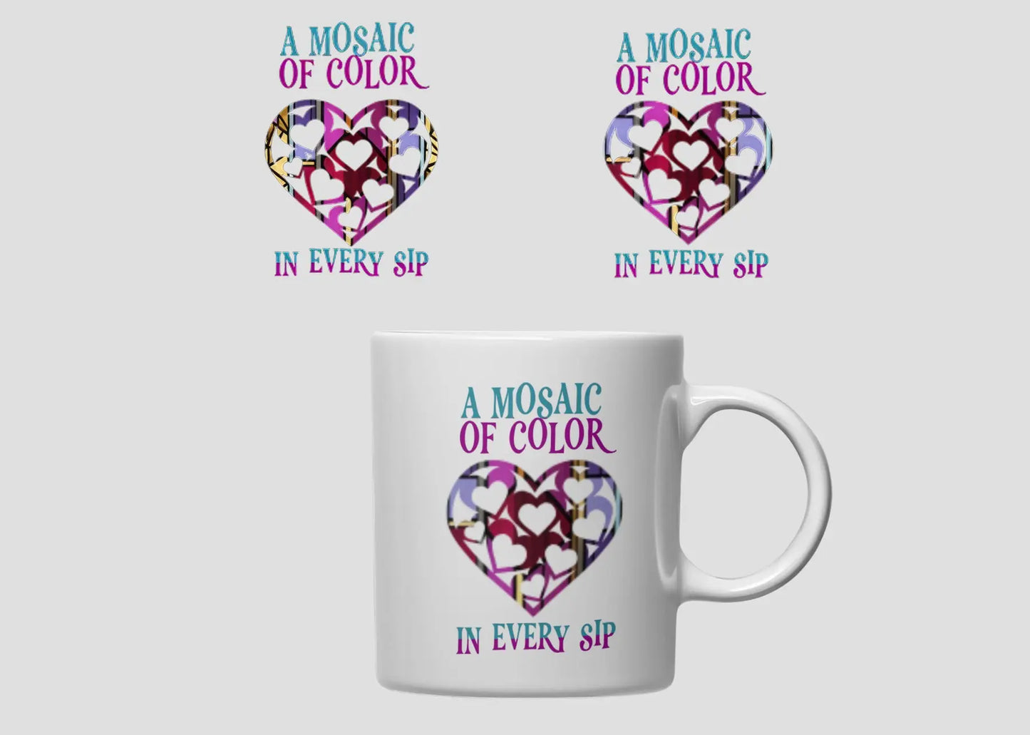 Mugs Mosaics of Color Framed Greetings