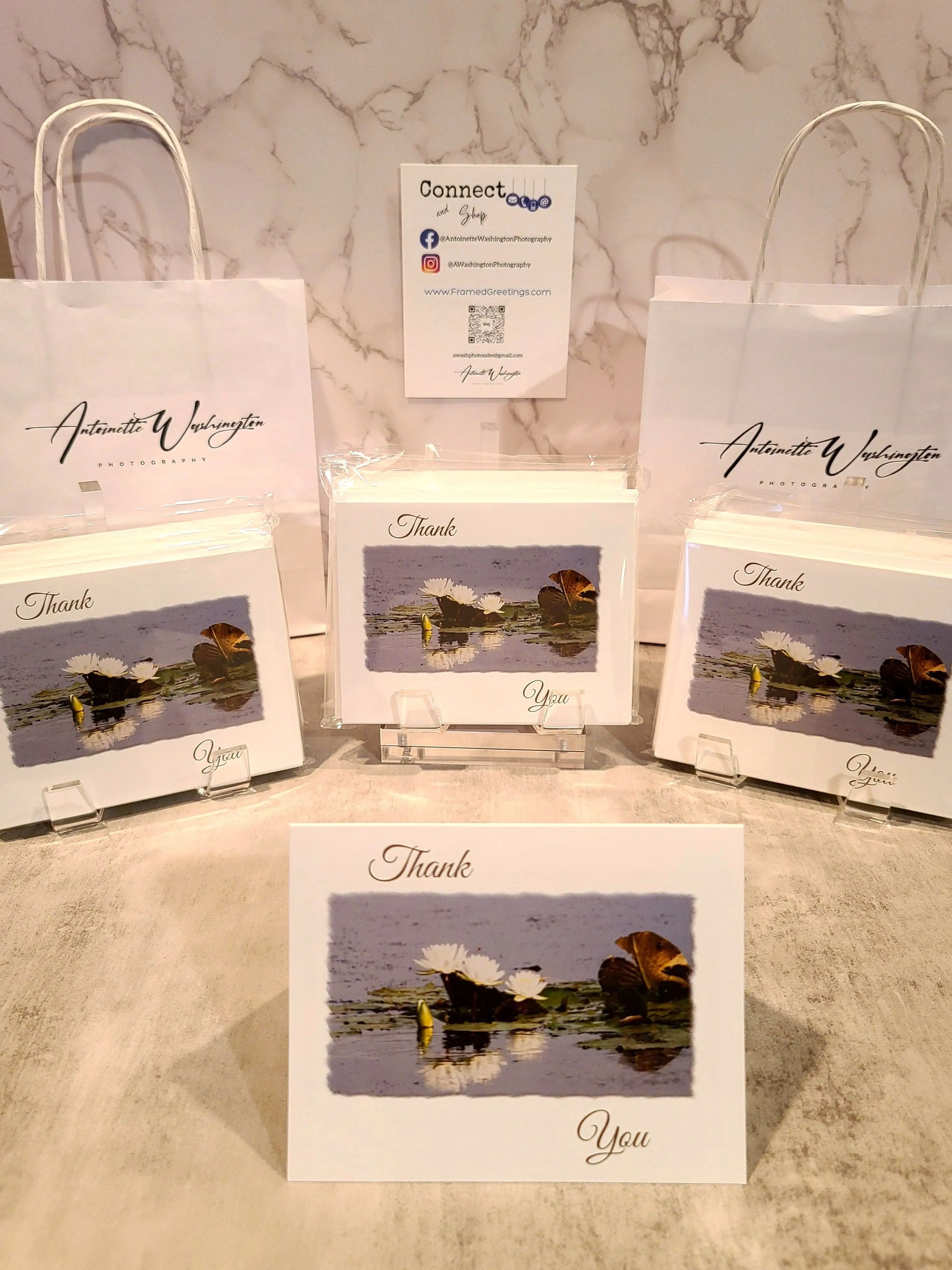 Thank You Cards with Water Lilies (10pk) Antoinette Washington Photography